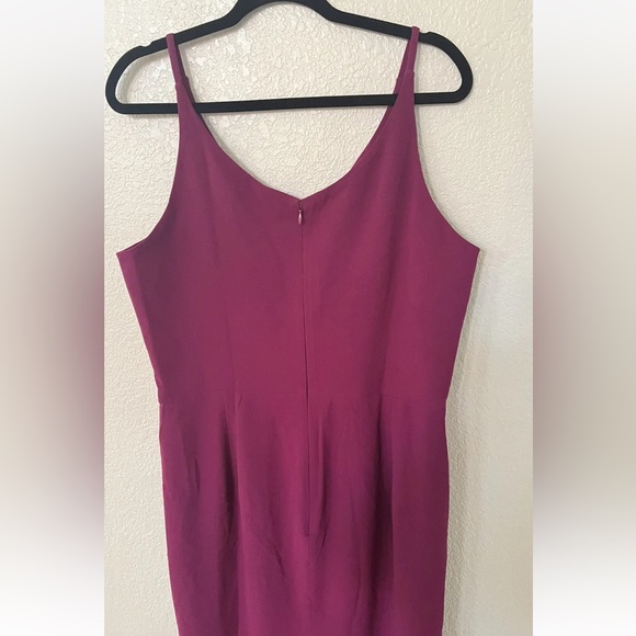New Dress the Population Iris Slit Crepe Trumpet Gown Dark Magenta Sz XXL - Picture 5 of 10